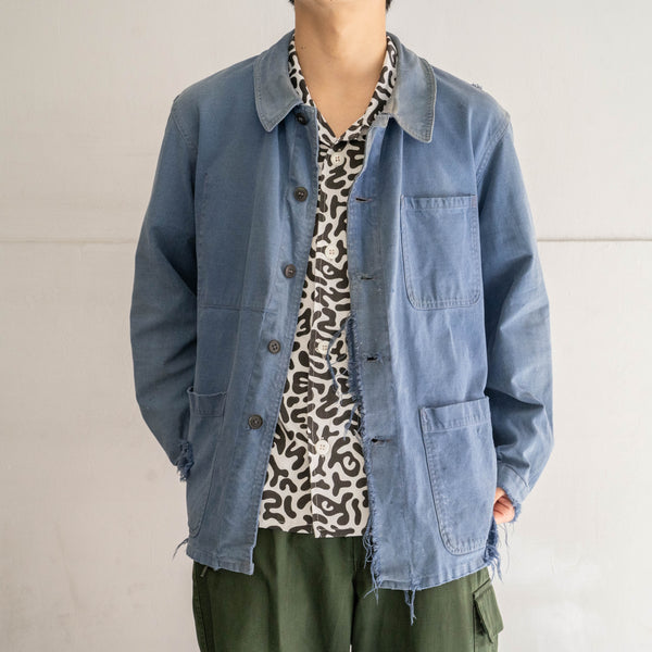 1950s France cotton twill work jacket 'boro' -5