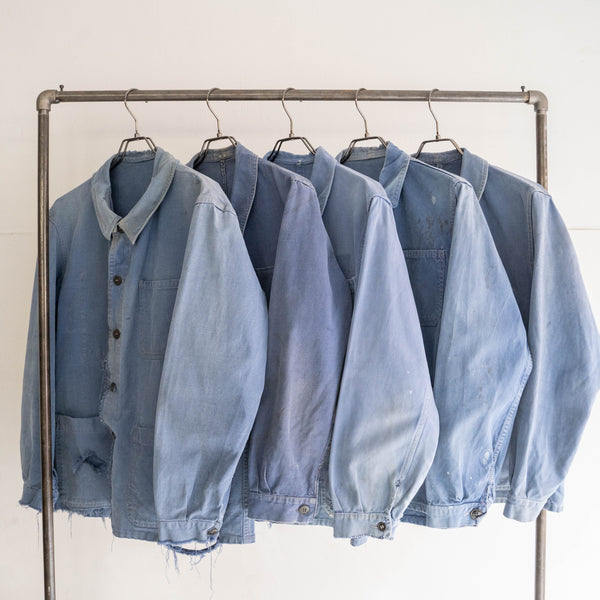 1940s France cotton twill work jacket 'good mood' -1