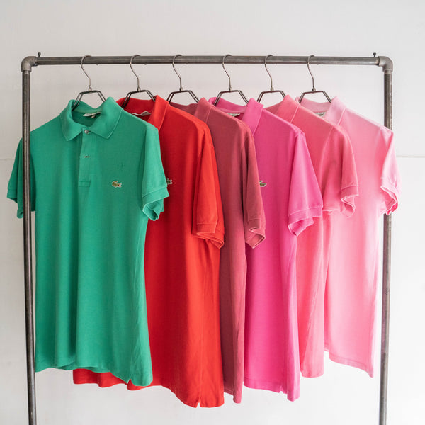 1970-80s LACOSTE rose pink color polo shirt 'made in France'