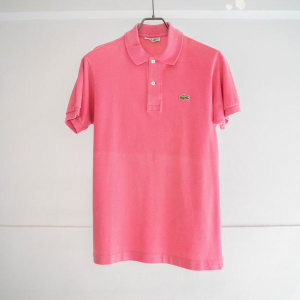 1970-80s LACOSTE pink color polo shirt 'made in France'