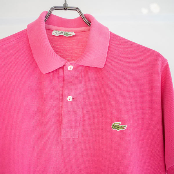 1970-80s LACOSTE rose pink color polo shirt 'made in France'