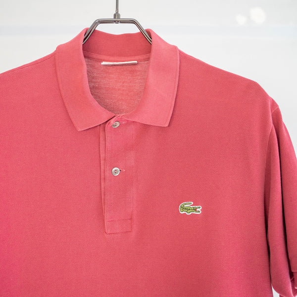 1970-80s LACOSTE pink red color polo shirt 'made in France'