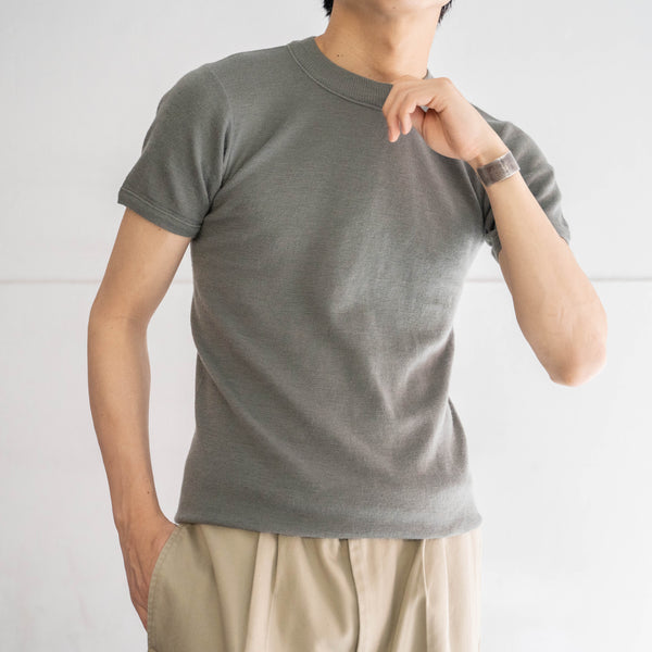 1970-80s Europe military olive green summer knit tops 'dead stock'