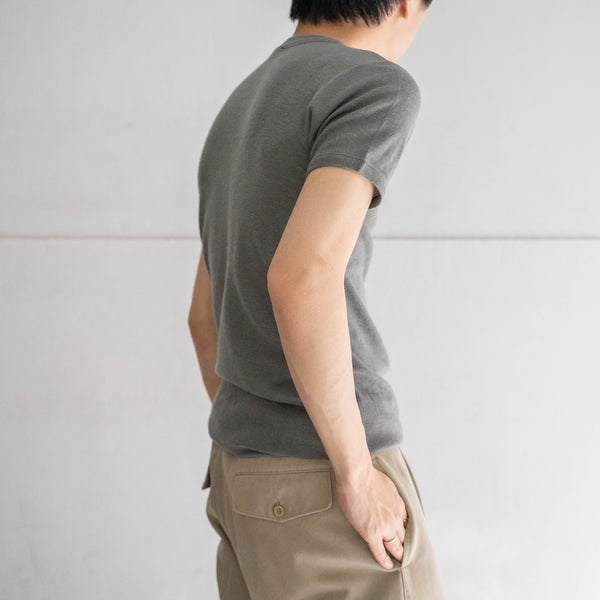 1970-80s Europe military olive green summer knit tops 'dead stock'