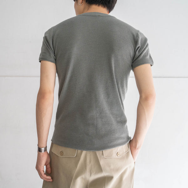 1970-80s Europe military olive green summer knit tops 'dead stock'