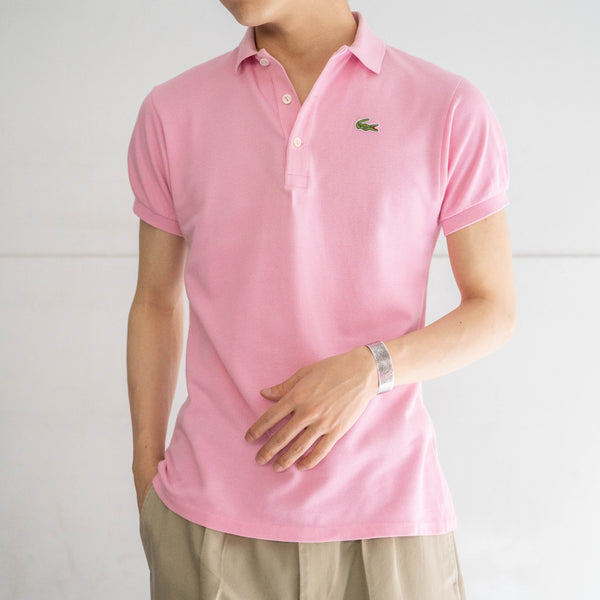 1970-80s LACOSTE light pink color polo shirt 'made in France'