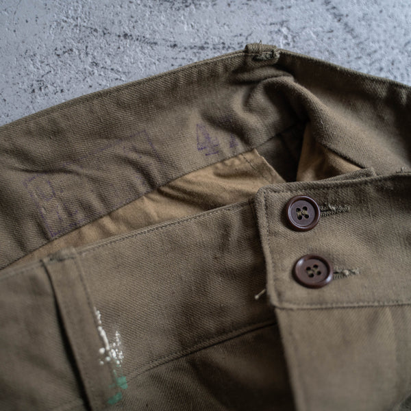 1940-50s French military M-47 pants -without cargo pockets-