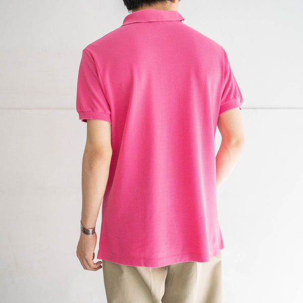 1970-80s LACOSTE rose pink color polo shirt 'made in France'