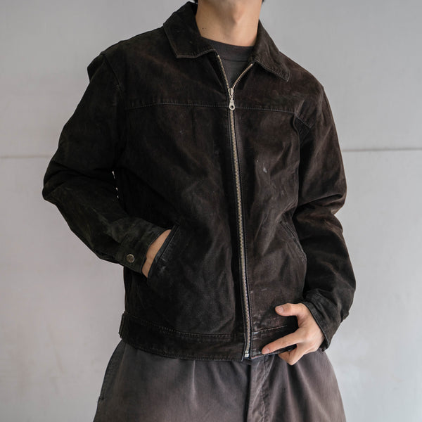 1990-00s black suede leather short jacket