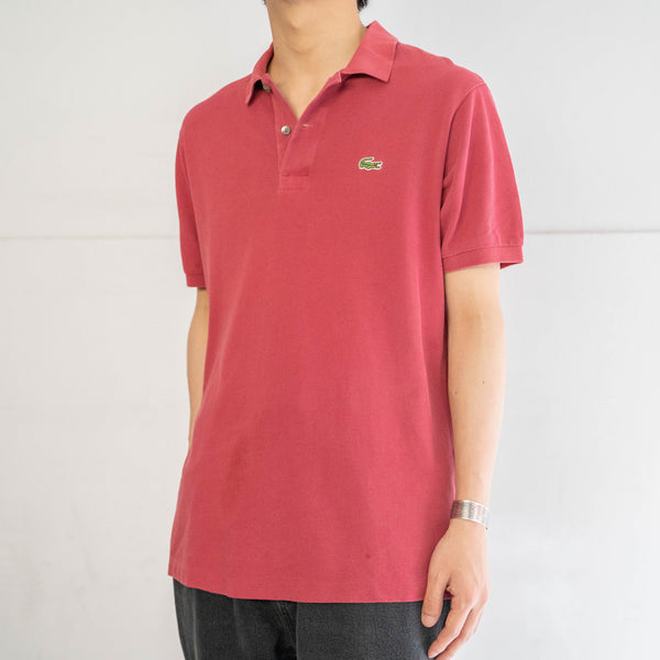 1970-80s LACOSTE pink red color polo shirt 'made in France'