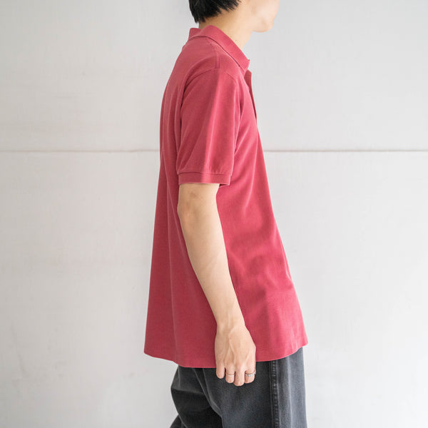 1970-80s LACOSTE pink red color polo shirt 'made in France'