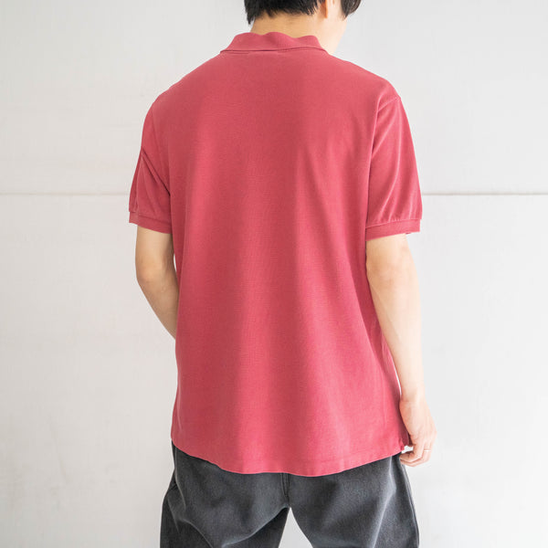1970-80s LACOSTE pink red color polo shirt 'made in France'