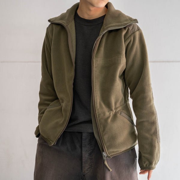 2000s Europe khaki fleece jacket -military sampling-