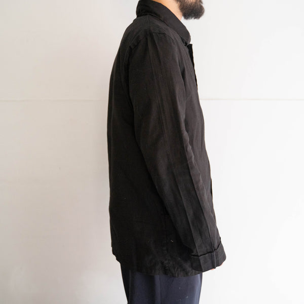 1970-80s German military pajama shirt 'dead stock' -black dyed-