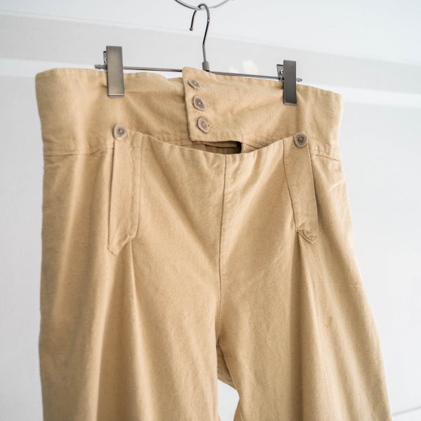 around 1980s beige color linen sailor pants