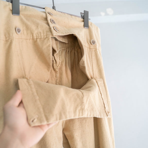 around 1980s beige color linen sailor pants