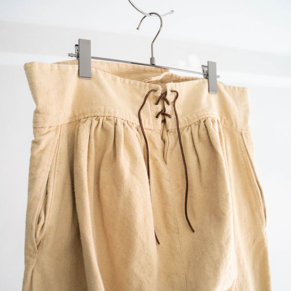 around 1980s beige color linen sailor pants