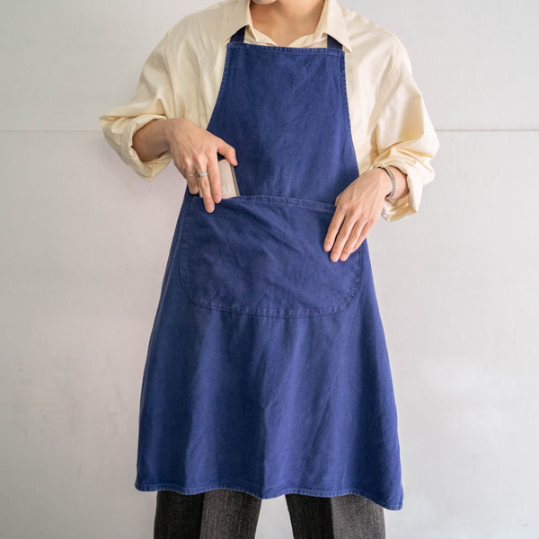 around 1970s France blue twill work apron