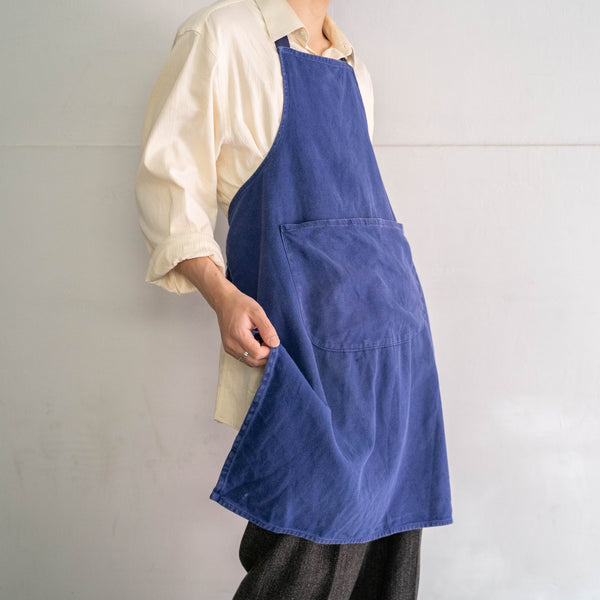 around 1970s France blue twill work apron