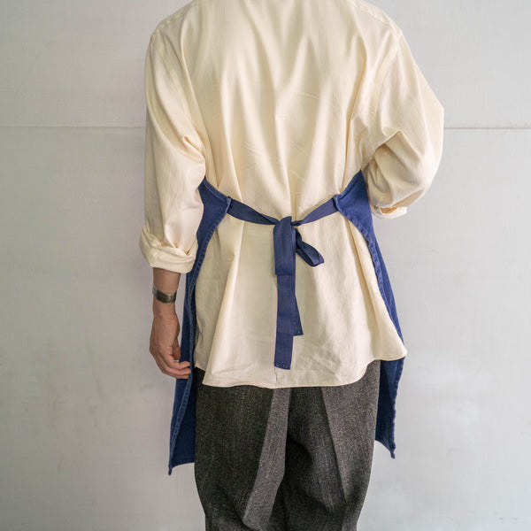around 1970s France blue twill work apron