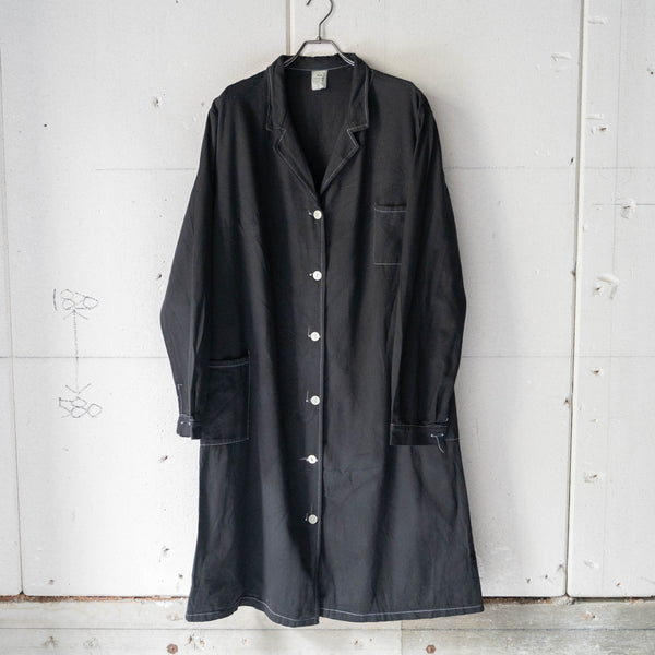 around 1980s Italian military work coat 'black dyed' -dead stock-