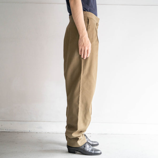 around 1980s Italy dark beige cotton chino slacks