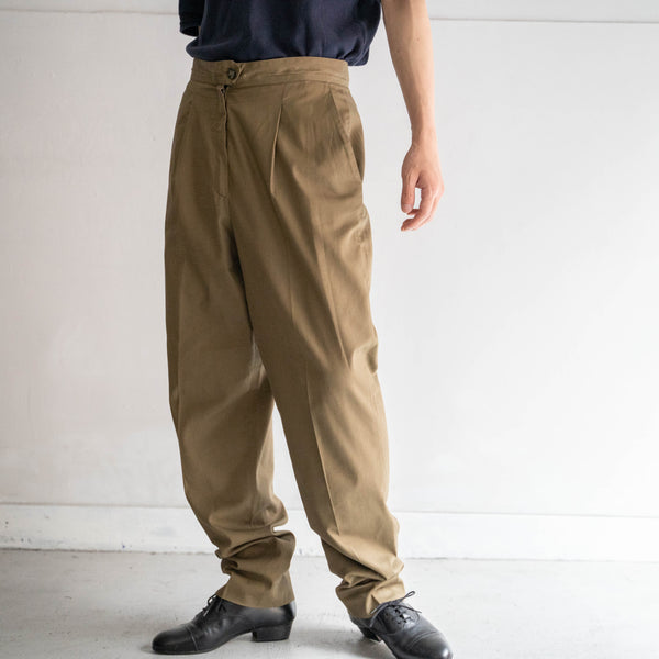 around 1980s Italy dark beige cotton chino slacks