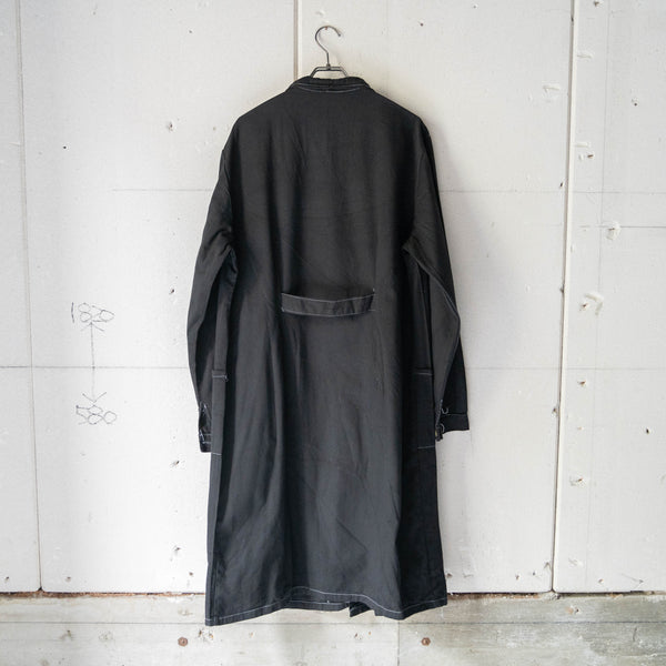 around 1980s Italian military work coat 'black dyed' -dead stock-