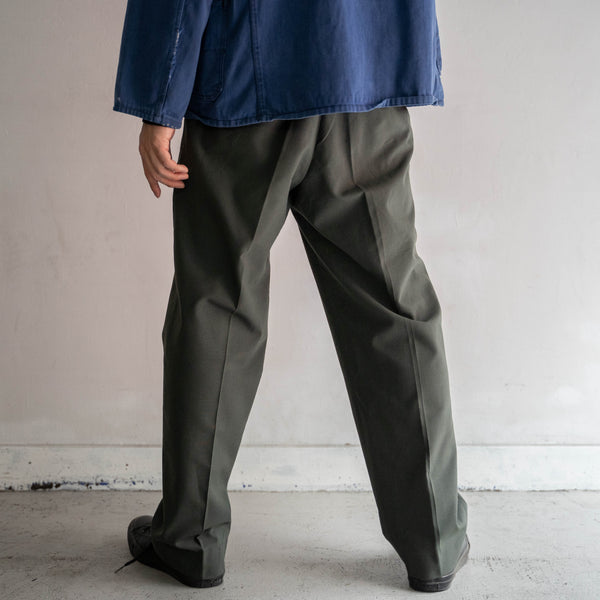 1980s US military gray green tropical wool slacks