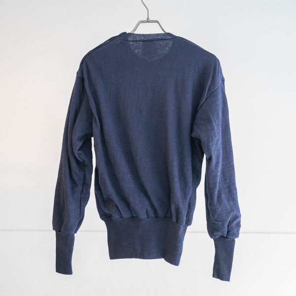 around 1970s French military navy color crew neck sweater