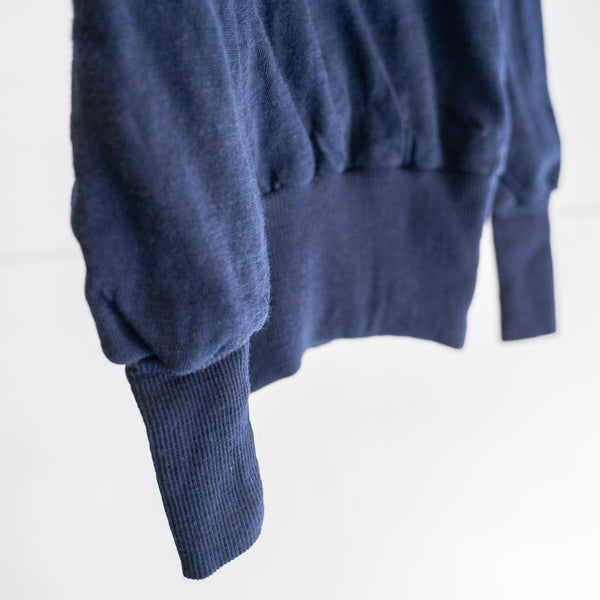 around 1970s French military navy color crew neck sweater