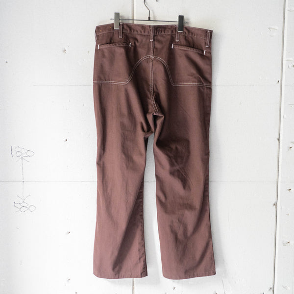 around 1980s USA? maroon color cotton satin flare pants 'mint condition'