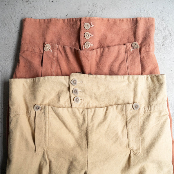 around 1980s beige color linen sailor pants