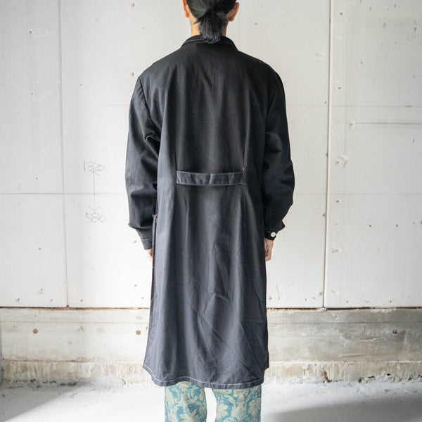 around 1980s Italian military work coat 'black dyed' -dead stock-