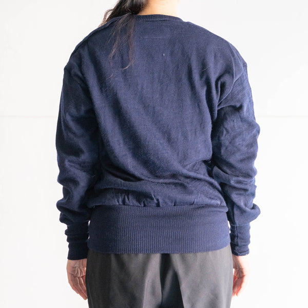 around 1970s French military navy color crew neck sweater