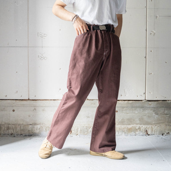 around 1980s USA? maroon color cotton satin flare pants 'mint condition'