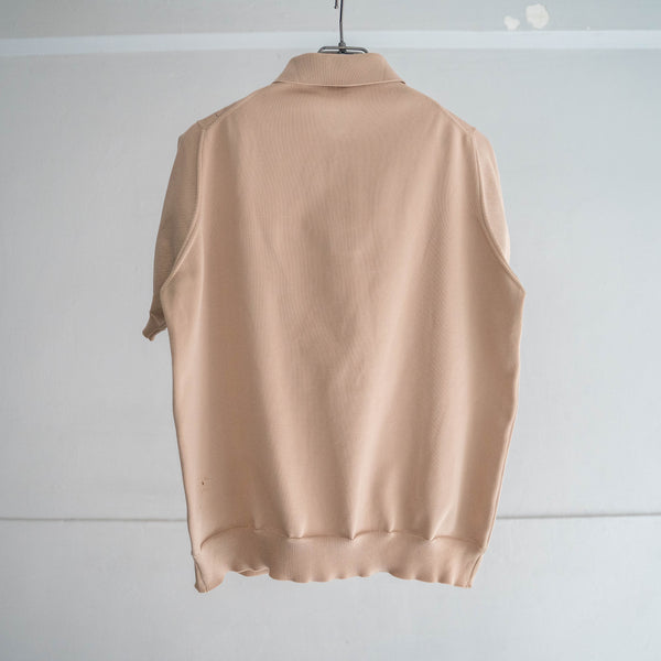 1980s light brown knit polo shirt