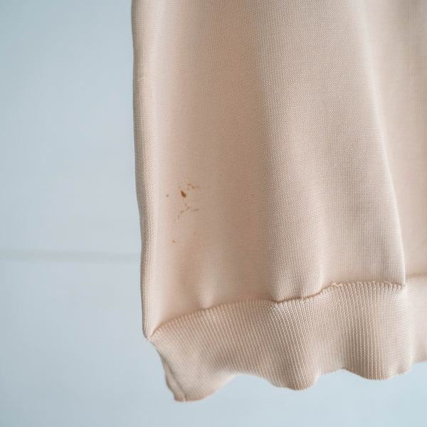 1980s light brown knit polo shirt