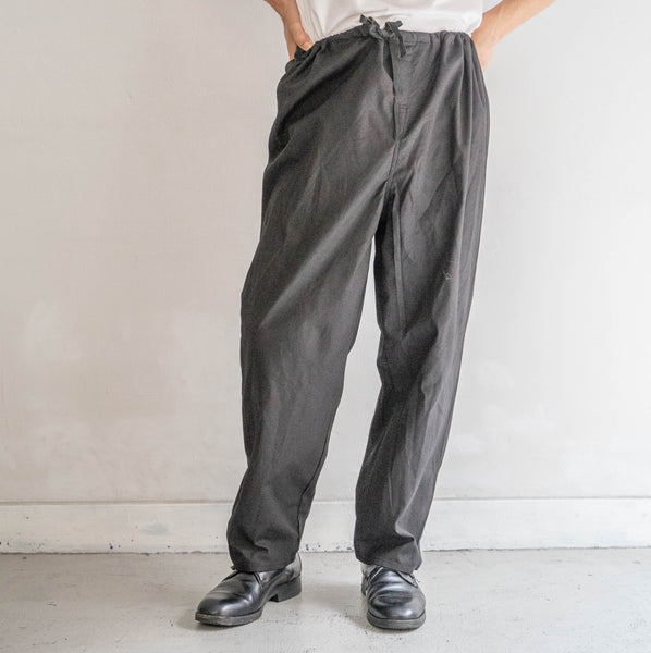 1970-80s German military pajama pants 'dead stock' -black dyed-