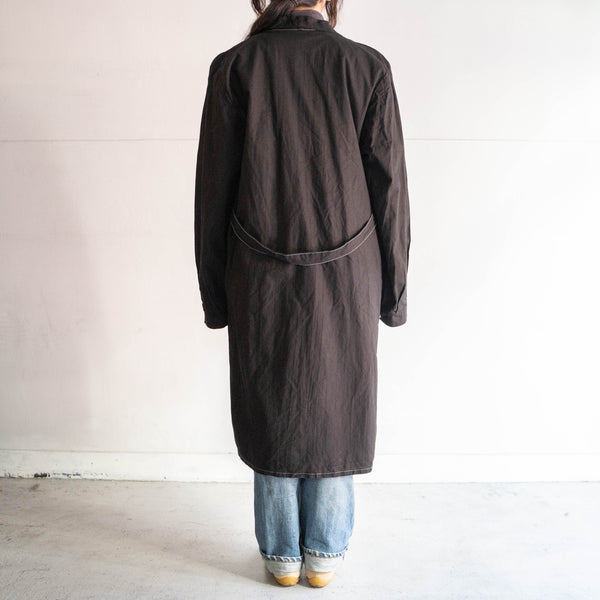 around 1980s Italian military work coat 'black dyed' -dead stock-