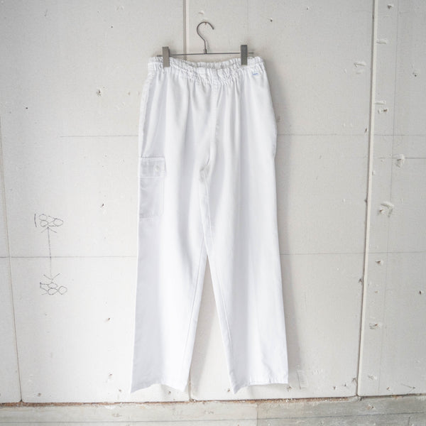 2000s Germany cotton  × poly chef pants -with single cargo pocket-