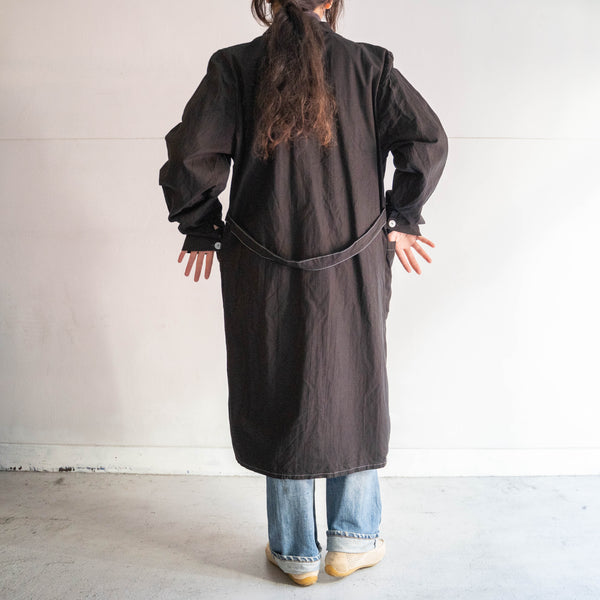 around 1980s Italian military work coat 'black dyed' -dead stock-