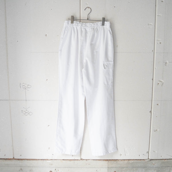 2000s Germany cotton  × poly chef pants -with single cargo pocket-