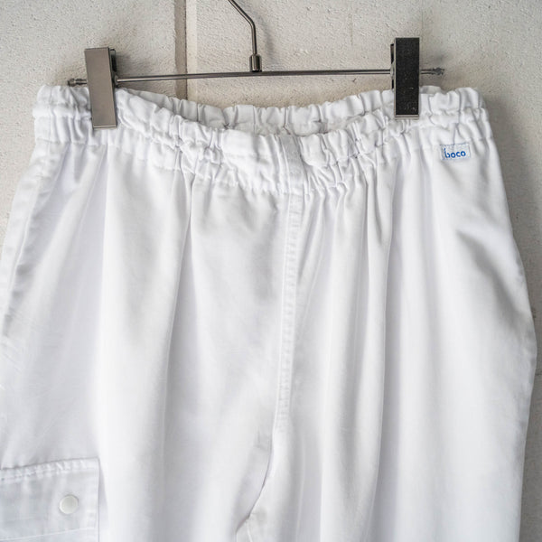 2000s Germany cotton  × poly chef pants -with single cargo pocket-