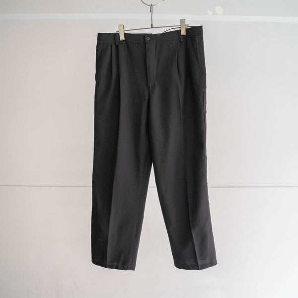 1990s Italian military black color side line dress pants -light weight-