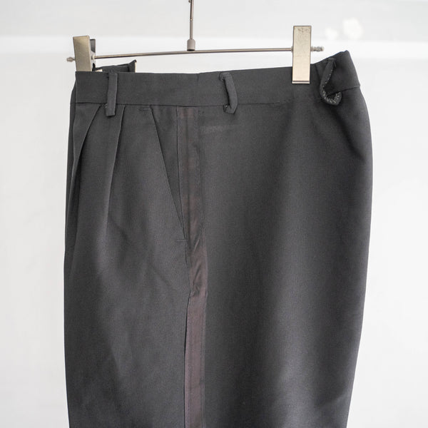 1990s Italian military black color side line dress pants -light weight-