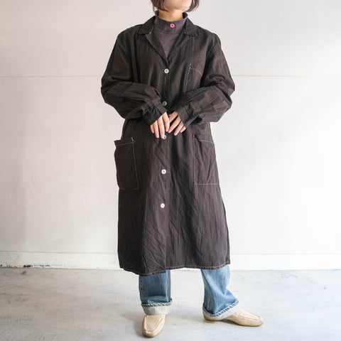 around 1980s Italian military work coat 'black dyed' -dead stock-