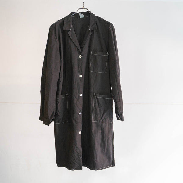 around 1980s Italian military work coat 'black dyed' -dead stock-