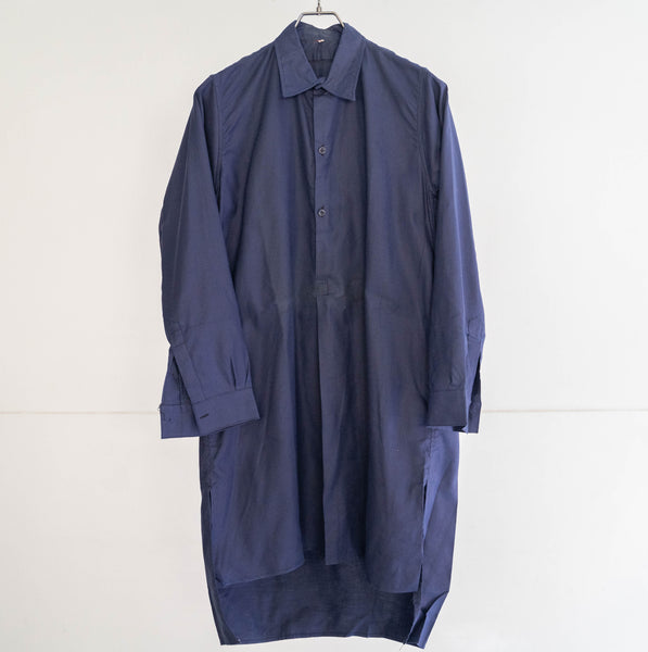 1940s France cotton × linen grandpa shirt 'dead stock'