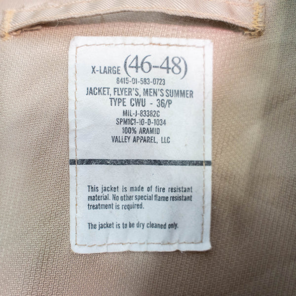 2000s US military beige color CWU-36/P flight jacket